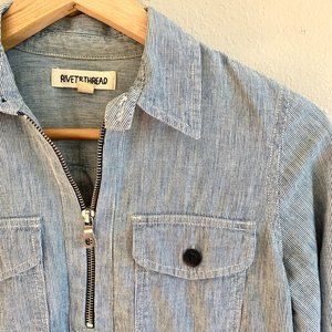 Rivet & Thread Long Sleeve Blouse, Zip Up